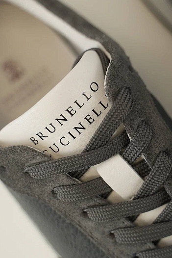 Мужские комбинированные кроссовки Brunello Cucinelli   