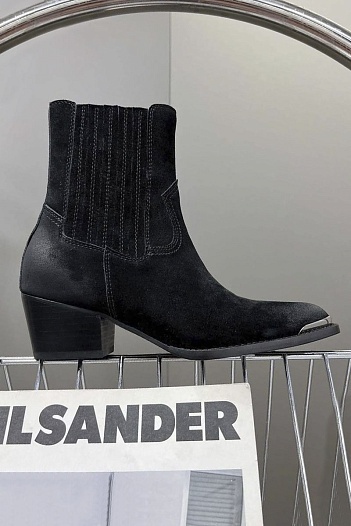 Женские замшевые сапоги Celine Premium - Black   