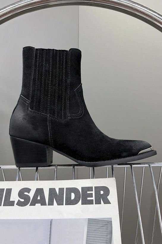 Женские замшевые сапоги Celine Premium - Black