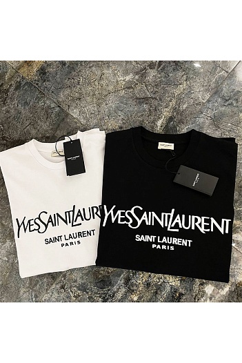 Белая оверсайз футболка Yves Saint Laurent Paris   