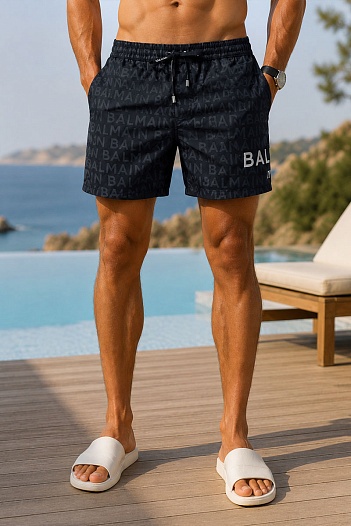 Мужские чёрные шорты Balmain Paris   