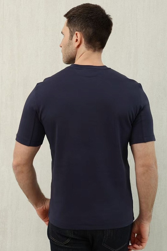 Мужская тёмно-синяя футболка Brunello Cucinelli Premium