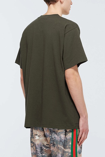 Зелёная оверсайз футболка Gucci x The North Face Collaboration   