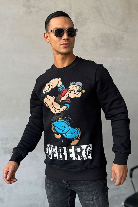 Свитшот чёрного цвета Iceberg Popeye