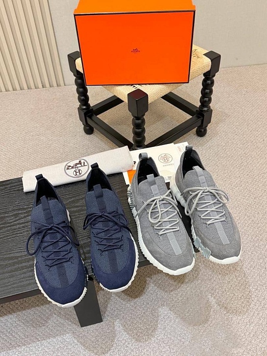 Текстильные кроссовки Hermes lift slip-on