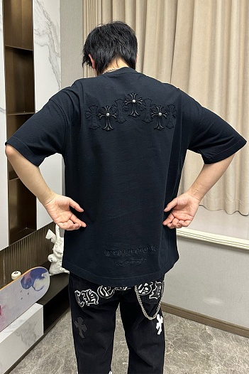 Чёрная оверсайз футболка Gothic logo   