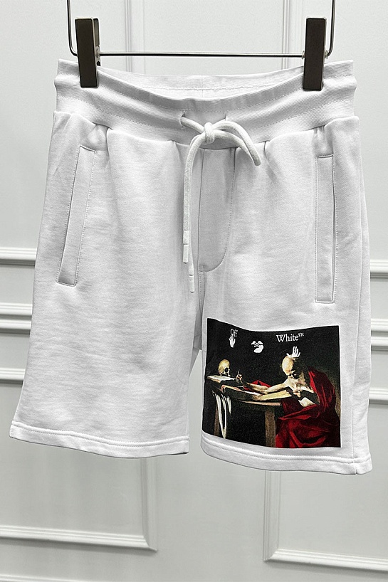 Мужские белые шорты Off-White Caravaggio Print