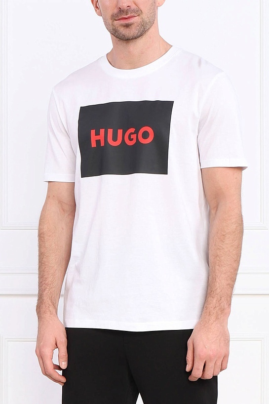 Белая футболка Hugo Boss logo-print