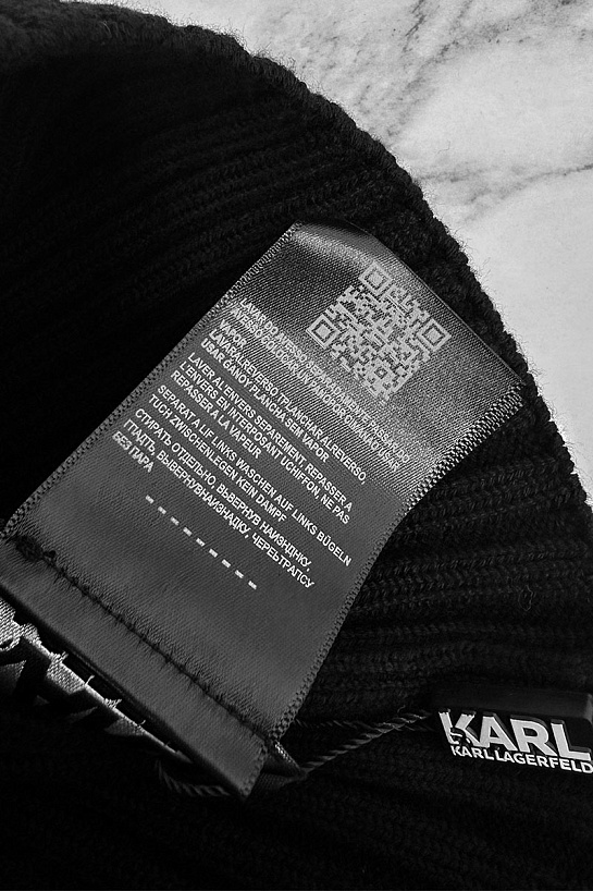 Мужская шапка чёрного цвета Karl Lagerfeld logo-patch