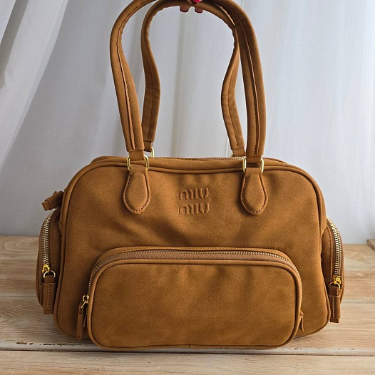 Замшевая сумка MIU MIU 30x19 см - Beige   