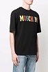 Чёрная оверсайз футболка Moschino colourblocked logo