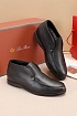 Кожаные лоферы с мехом Loro Piana Open Walk - Black