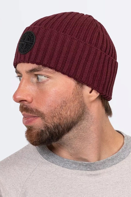 Шапка Stone Island compass-patch - Wine Berry