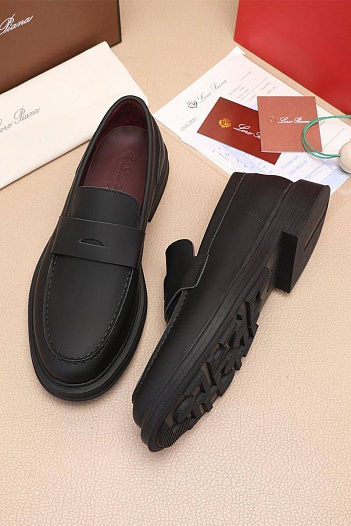 Кожаные лоферы Loro Piana Travis - Black   