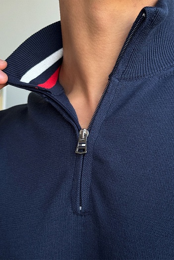Кофта тёмно-синего цвета Tommy Hilfiger quarter-zip   