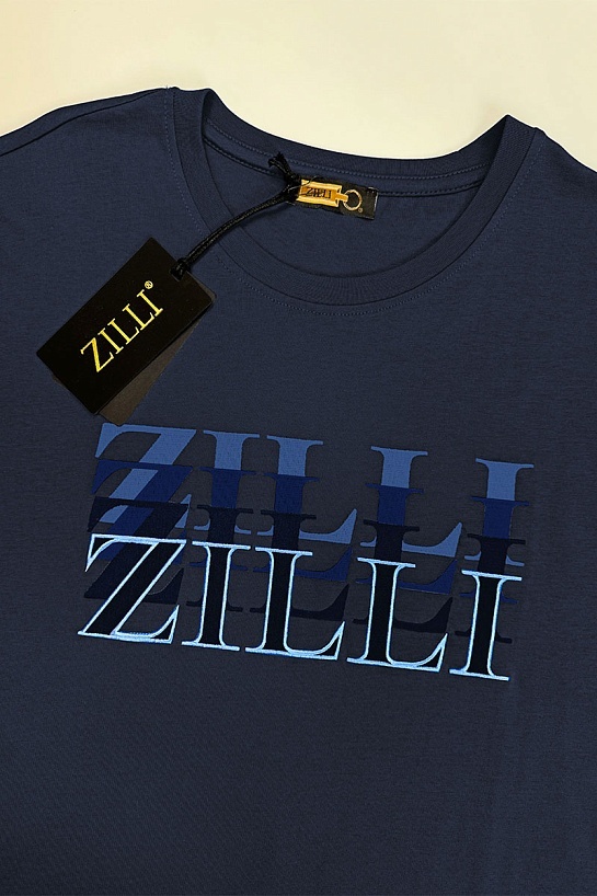 Мужская футболка Zilli тёмно-синего цвета
