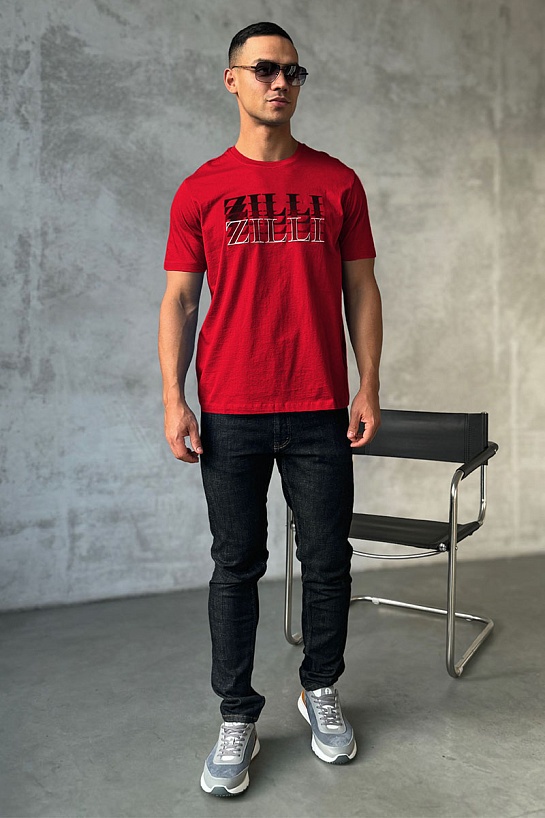 Мужская футболка Zilli красного цвета