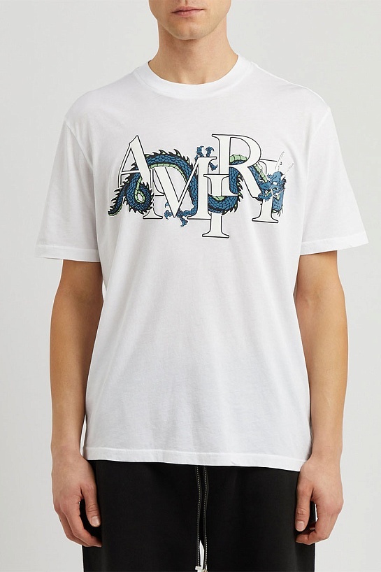 Белая футболка Amiri Dragon logo-print