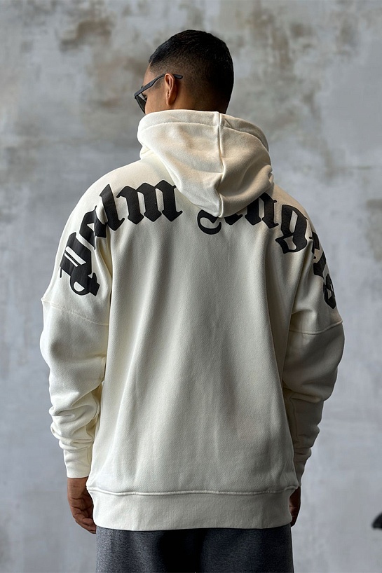 Утеплённое оверсайз худи Palm Angels Classic Logo - White