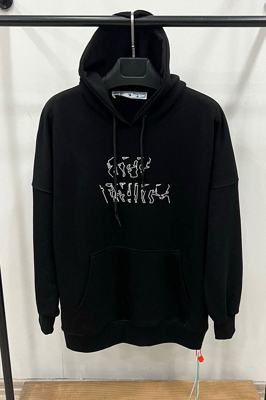 Мужское чёрное худи Off-White Arrows logo-print