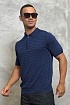 Мужское поло синего цвета Zilli zip neck