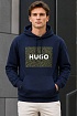 Тёмно-синее мужское худи Hugo Boss Dreeman logo-print