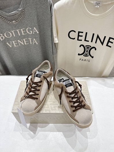 Женские кожаные кроссовки Golden Goose Super Star premium   