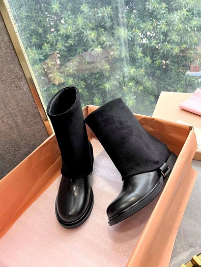 Женские чёрные ботинки MIU MIU Premium   