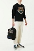 Чёрный свитшот Kenzo Tiger logo-embroidered drawstring