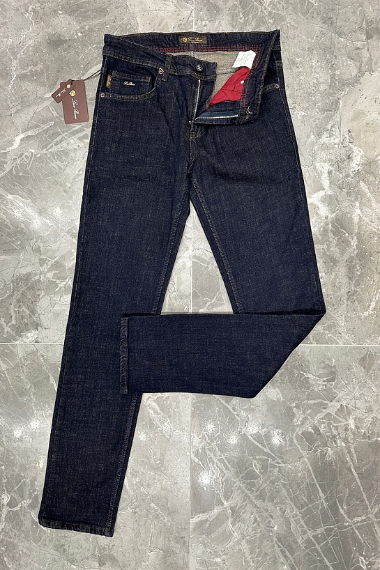 Джинсы тёмно-синего цвета Loro Piana regular fit