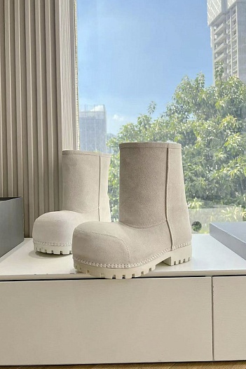 Женские ботинки Balenciaga Alaska Fur Bootie premium - White   