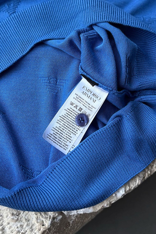 Мужское синее поло Emporio Armani