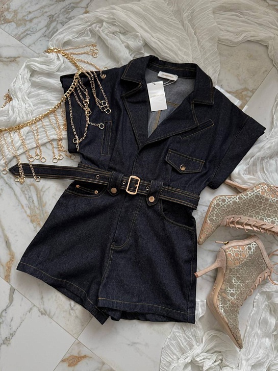 Женский джинсовый костюм Zimmermann синего цвета