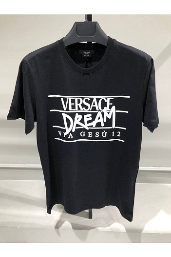 Чёрная мужская футболка Versace Dream via Desu 12   