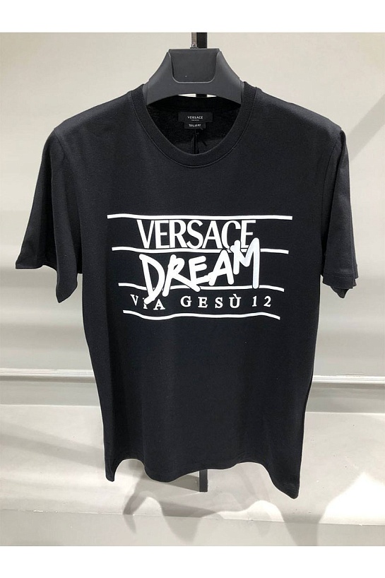 Чёрная мужская футболка Versace Dream via Desu 12