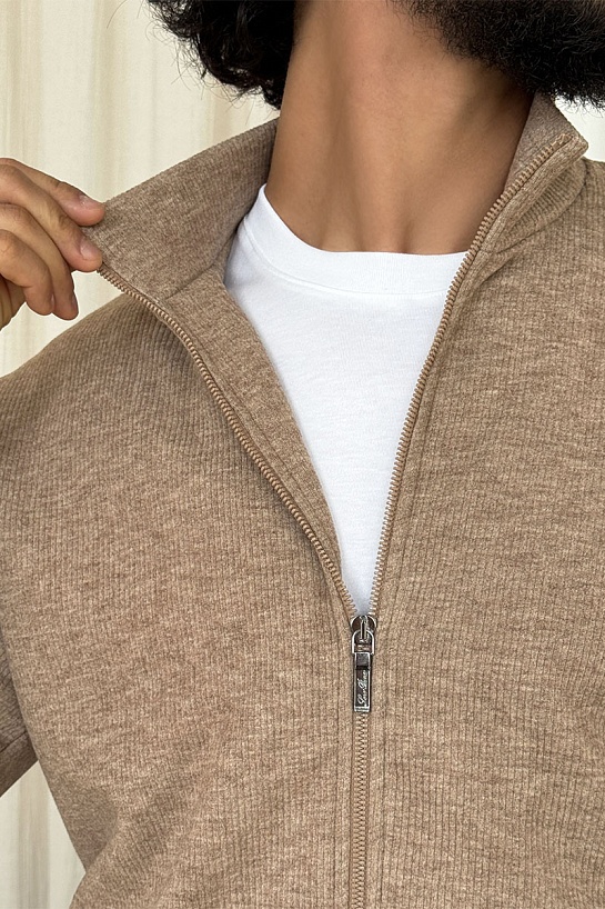 Мужская коричневая кофта на молнии Loro Piana
