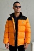 Утеплённая куртка Moncler Peuplier logo-patch - Orange / Black