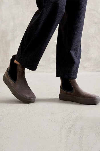 Женские замшевые ботинки Brunello Cucinelli Premium - Grey   