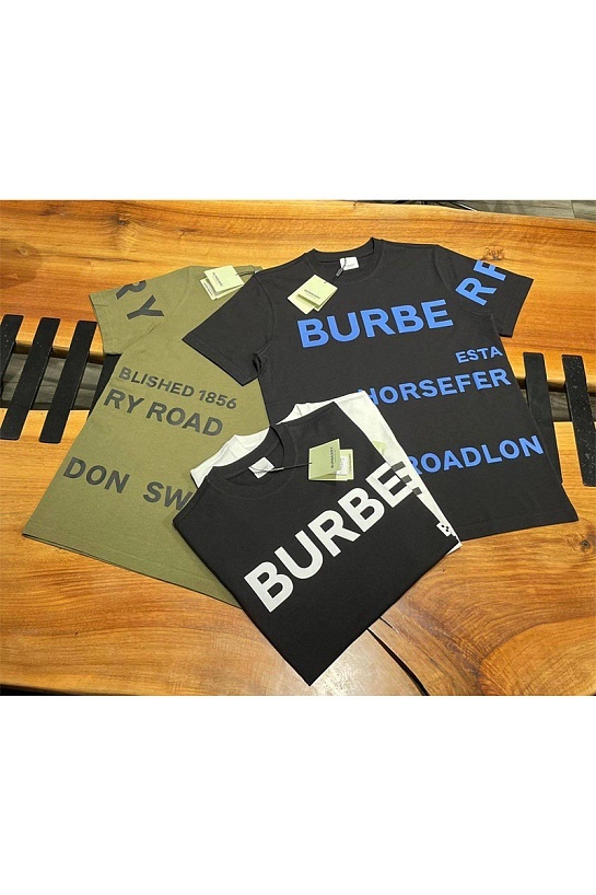 Футболка белого цвета Burberry Horseferry print