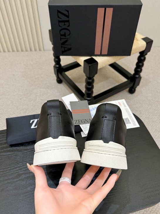 Мужские кроссовки Ermenegildo Zegna Triple Stitch - Black