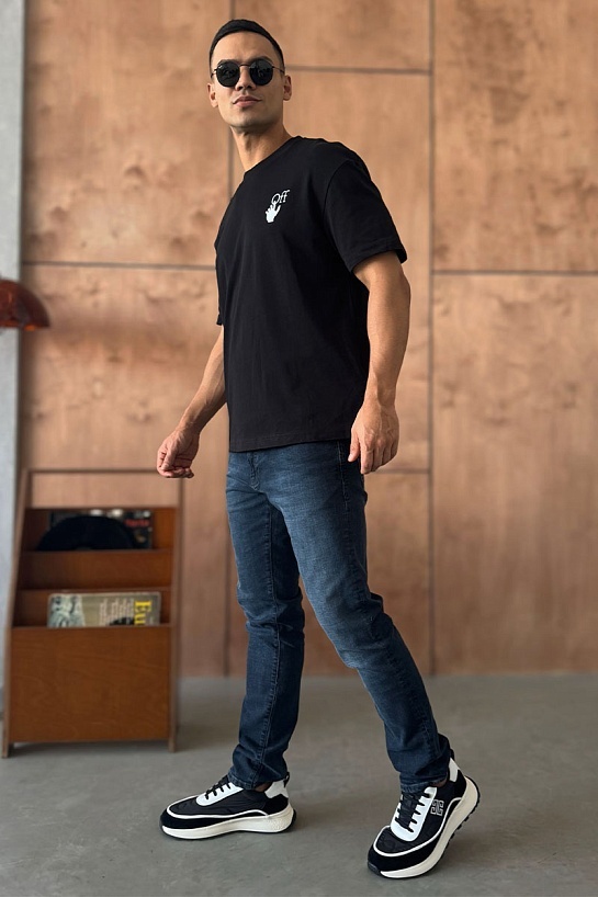 Чёрная оверсайз футболка Off-White Bubble Arrows