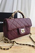 Кожаная сумка Chanel Burgundy Quilted 20x13 см