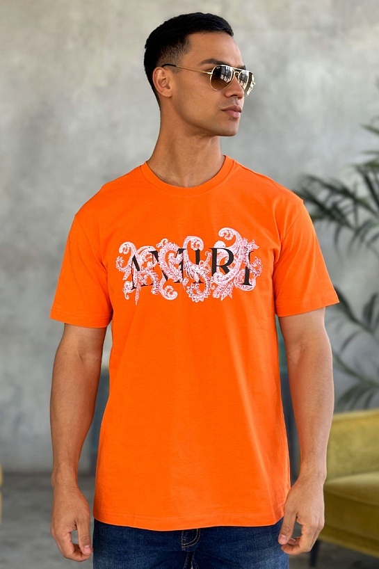 Оранжевая оверсайз футболка Amiri