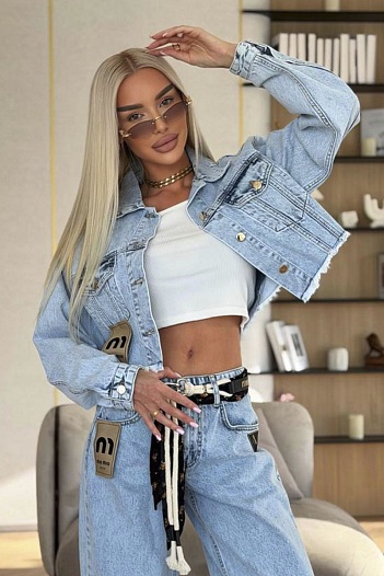 Женская джинсовая куртка MIU MIU premium   