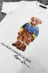 Мужская белая футболка Роlо Ralрh Lаurеn "Bear"