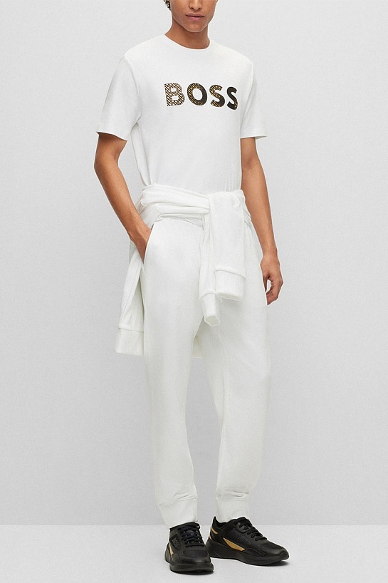 Футболка белого цвета Hugo Boss monogram-filled