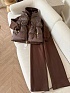 Женский костюм тройка на флисе Schiaparelli premium - Brown