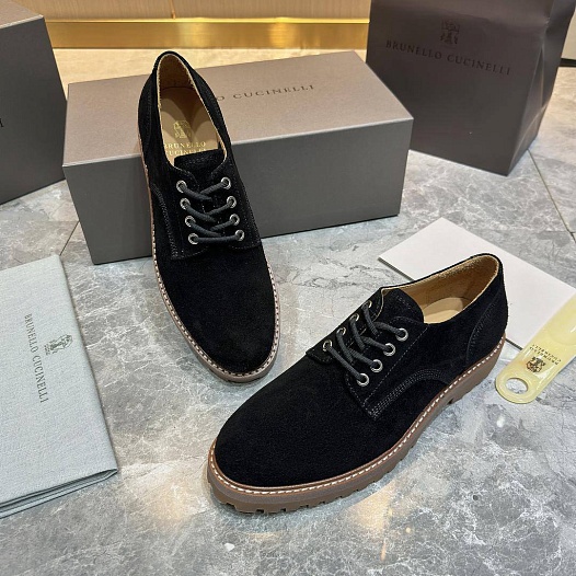 Замшевые ботинки Brunello Cucinelli чёрного цвета   