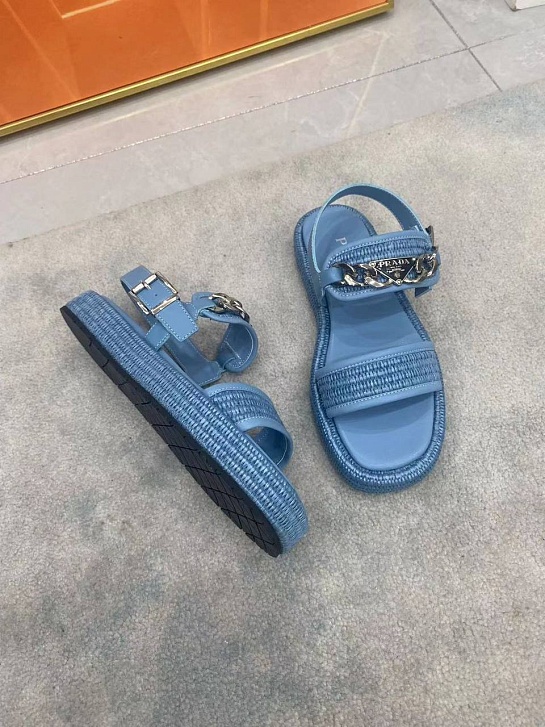 Женские сандалии Prada синего цвета