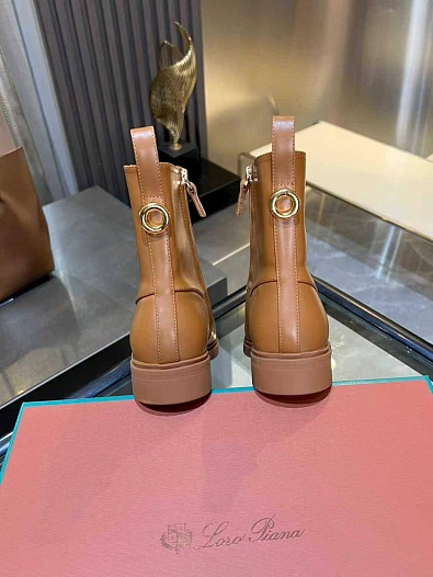 Женские кожаные сапоги Loro Piana premium - Chestnut   